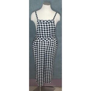 Torrid Womens Jumpsuit Size 3S Gingham Wide Leg Overall Cottagecore‎ Boho Artsy